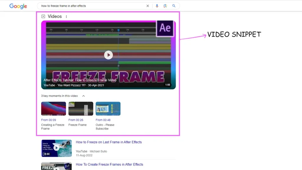 example of video snippet